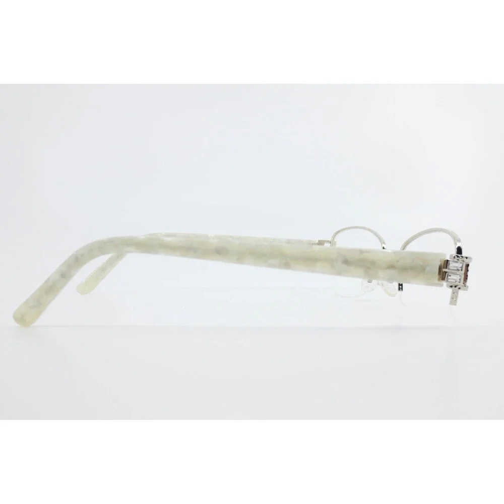 SP Eyewear SP 4006 YG Silver Semi Rimless Pearl Marble Crystal Frames 54-18-135